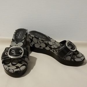 LIKE NEW Coach Gretta buckle wedges, size 7.5B